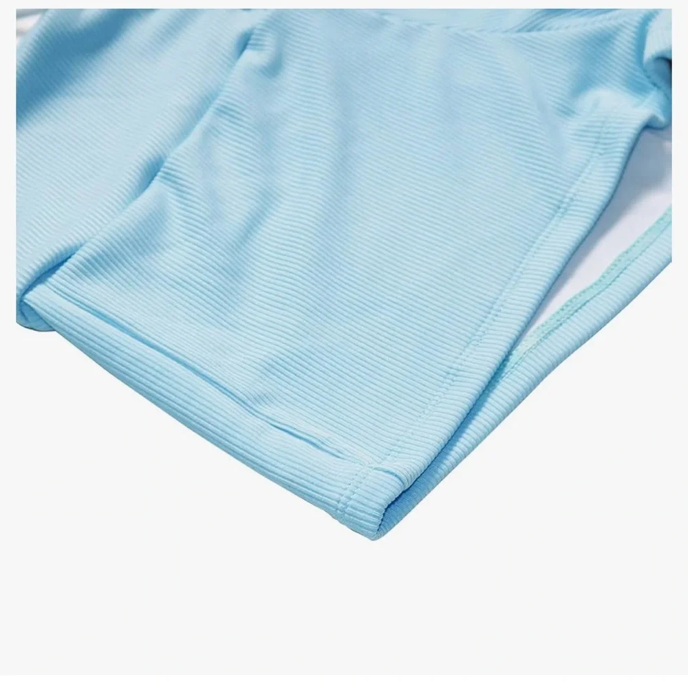 Light Blue Ruched Bikini Set - Picture 5 of 9